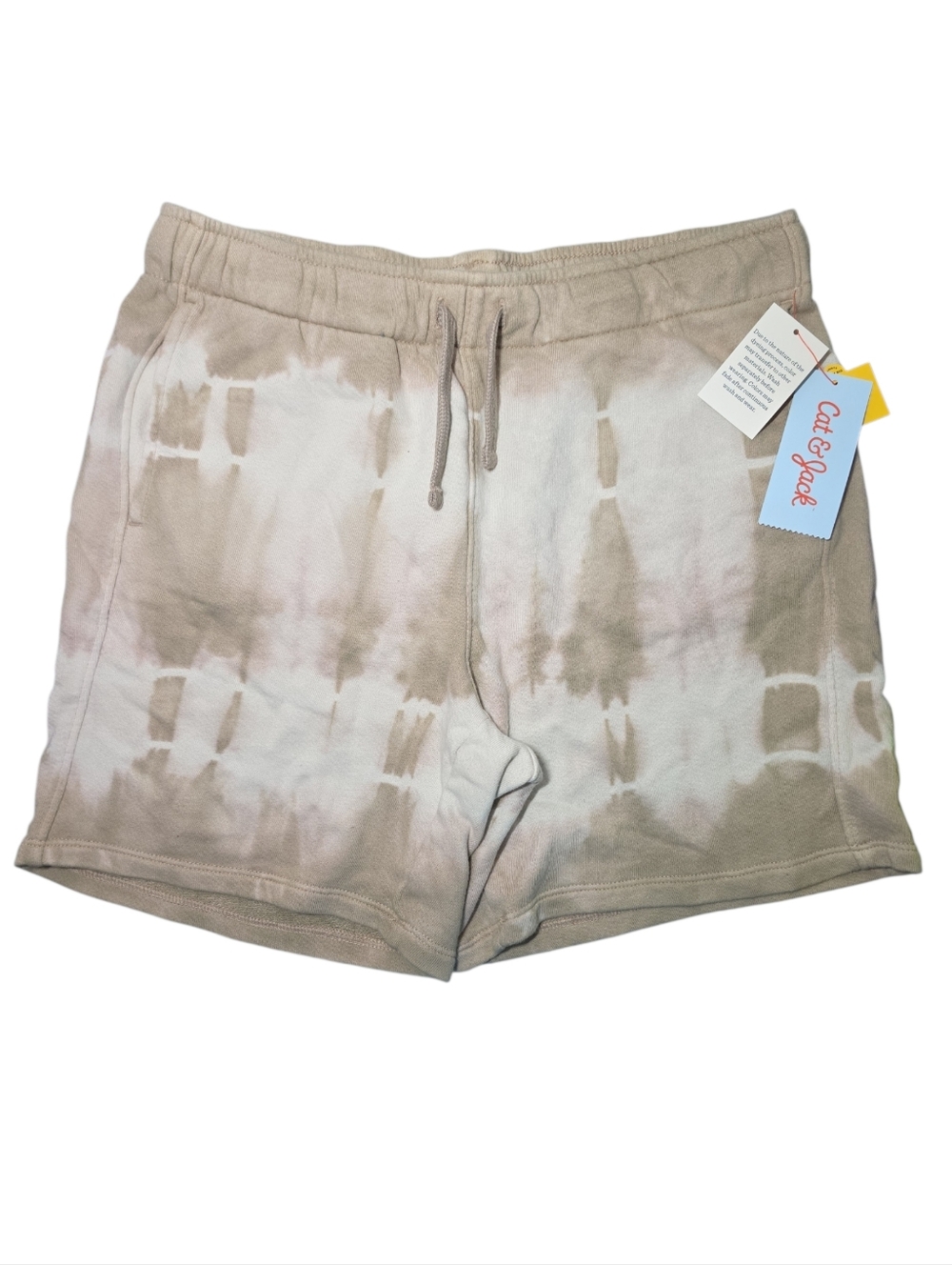 Cat & Jack Kids Beige and White Tie-Dye Athletic Shorts - NWT